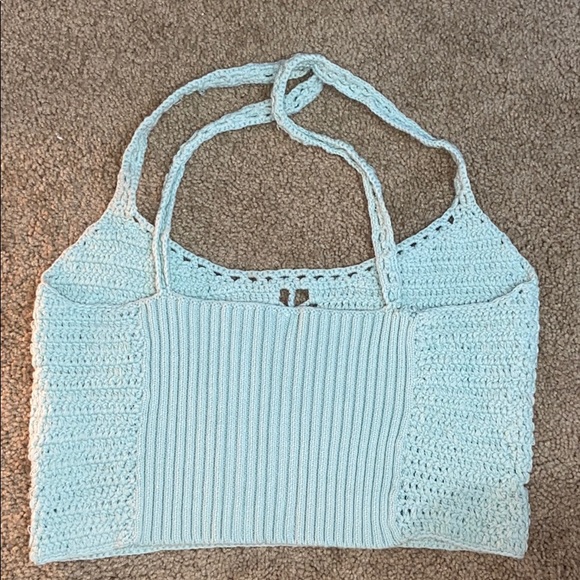 Free People Sea foam blue crochet crop top S!! - Picture 4 of 5